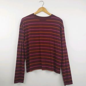 *3/$25 NWT Maroon Striped Crewneck T-Shirt